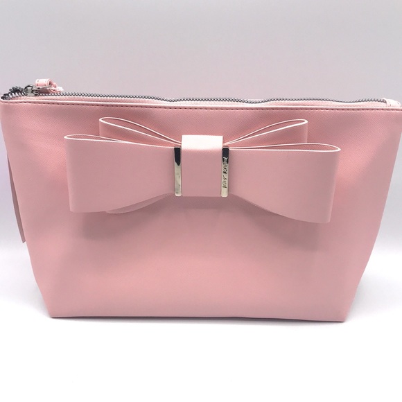 Betsey Johnson Handbags - [SALE] Betsey Johnson  Pink Cosmetic Bag Large Bow